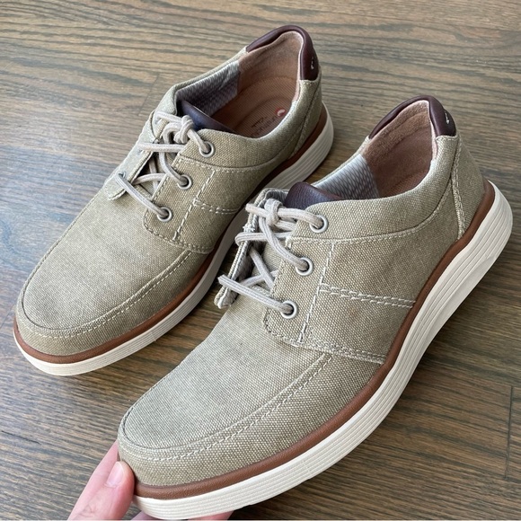 CLARKS UNSTRUCTED UN ADOBE FORM Lace Sand Textile Mens shoes size 9 - Picture 11 of 11